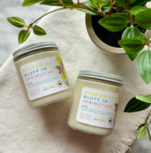 Load image into Gallery viewer, High Drive Bluff in Springtime Candle from Bungalow's Spring and Summer Collection, two shown side by side in classic glass 8 oz jar.