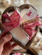 Load image into Gallery viewer, Heart Shaped Wood Dough Bowl Candle ❤️ | Valentine's Day Special Edition