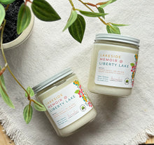 Load image into Gallery viewer, Lakeside Memoir @ Liberty Lake Candle from Bungalow's Spring and Summer Collection shown in classic glass 8 oz jar.