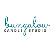 Load image into Gallery viewer, Bungalow Candle Studio logo in teal and gray letters on white background