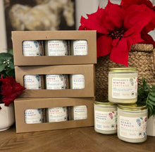 Load image into Gallery viewer, Three Candle Gift Sets together in the 8oz classic jar--a trio of all three scents from the Tri-Cities Collection.