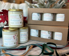 Load image into Gallery viewer, Candle Gift Set in the 8oz classic jar--a trio of all three scents from the Tri-Cities Collection.