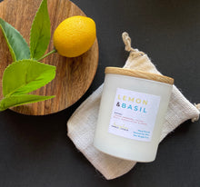 Load image into Gallery viewer, The Lemon & Basil scent in the 8 oz candle size from Bungalow's Classic Collection.