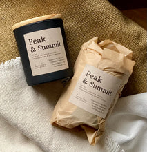 Load image into Gallery viewer, The Peak & Summit scent from the Cascade Collection in a Black  Matte jar in 8 oz size.
