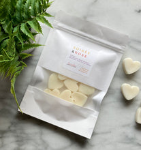 Load image into Gallery viewer, The Soirée & Rose scent from the Classic Collection as heart-shaped Wax Melts.