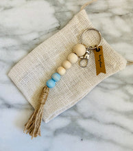 Load image into Gallery viewer, Mango Wood Bead Keychain with Jute Tassel | Colors of Summer