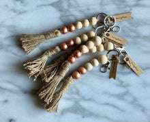 Load image into Gallery viewer, Wood Bead Keychain with Jute Tassel | Fall Collection
