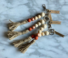 Load image into Gallery viewer, Wood Bead Keychain with Jute Tassel | Fall Collection
