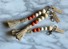 Load image into Gallery viewer, Wood Bead Keychain with Jute Tassel | Fall Collection