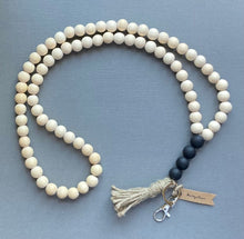 Load image into Gallery viewer, Mango Wood Bead Teacher Lanyard with Jute Tassel
