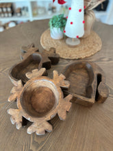 Load image into Gallery viewer, 3 empty wood dough bowls grouped together on a table
