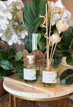 Load image into Gallery viewer, Reed Diffuser with floral reeds from the Spring and Summer Scent Collection in Coeur d&#39;Alene Fountain Flora scent.
