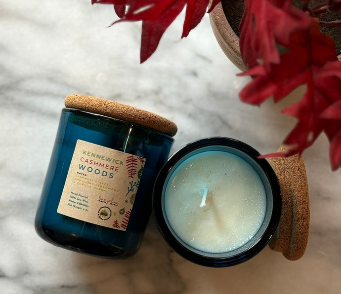 The Kennewick Cashmere Woods Scent in the 4 oz candle size from the Tri-Cities Winter Collection