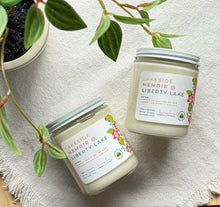 Load image into Gallery viewer, Lakeside Memoir @ Liberty Lake Candle from Bungalow&#39;s Spring and Summer Collection shown in classic glass 8 oz jar.
