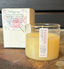 Load image into Gallery viewer, Massage serum candle in a beaker shaped jar in the scent of Passion
