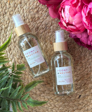 Load image into Gallery viewer, Two linen spray bottles in the Peony &amp; Nectar scent from the Classic Collection.

