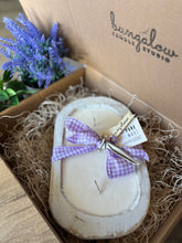 Load image into Gallery viewer, Wood Dough Bowl Candle with a white wash in the Boca Sun scent from the Coastal Collection.
