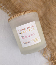 Load image into Gallery viewer, The Sandalwood &amp; Saffron scent in the 8 oz candle size from Bungalow's Classic Collection.
