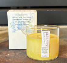 Load image into Gallery viewer, Massage serum candle in a beaker shaped jar in the scent of Vitality.
