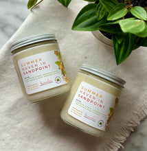 Load image into Gallery viewer, Summer Haven in Sandpoint Candle from Bungalow&#39;s Spring and Summer Collection shown in classic glass 8 oz jar.
