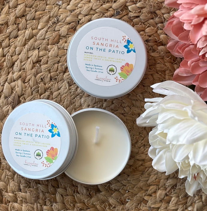Travel Candle from the Spring & Summer Collection in South Hill Sangria on the Patio Scent.