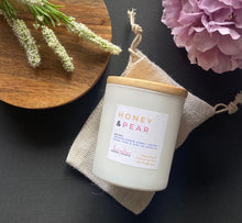 Load image into Gallery viewer, The Honey &amp; Pear scent in the 8 oz candle size from Bungalow&#39;s Classic Collection.
