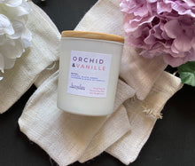 Load image into Gallery viewer, The Orchid &amp; Vanille scent in the 8 oz candle size from Bungalow&#39;s Classic Collection.
