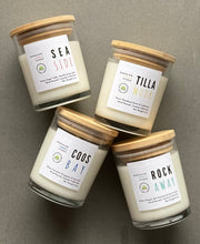 Load image into Gallery viewer, All 4 candle scents from the Oregon Coast Collection grouped together
