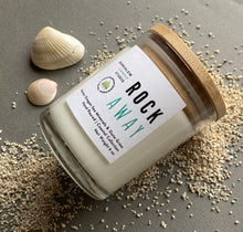 Load image into Gallery viewer, Side view of the Rockaway 6oz candle from the Oregon Coast Collection.
