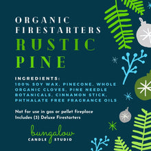 Load image into Gallery viewer, Organic Fire Starters | Rustic Pine | Holiday Collection
