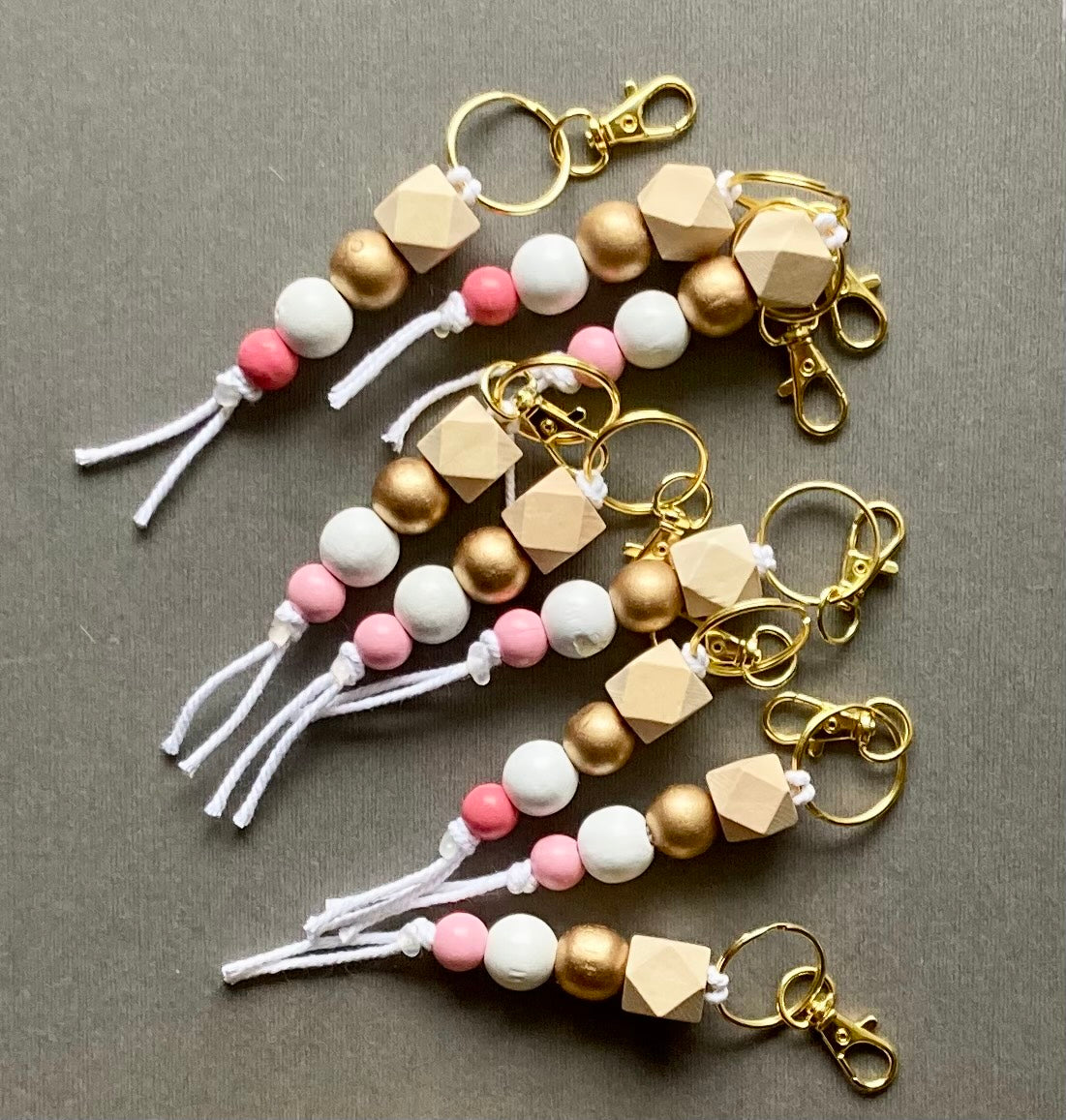 Mango Wood Bead Keychain | Valentine's Collection – Bungalow Candle Studio
