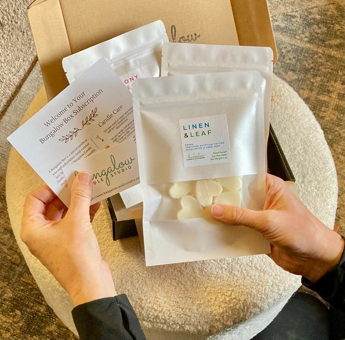 Bungalow Box Soy Wax Melts | 3 Packages Each Month l Choice of  3-6-12 Month Subscription